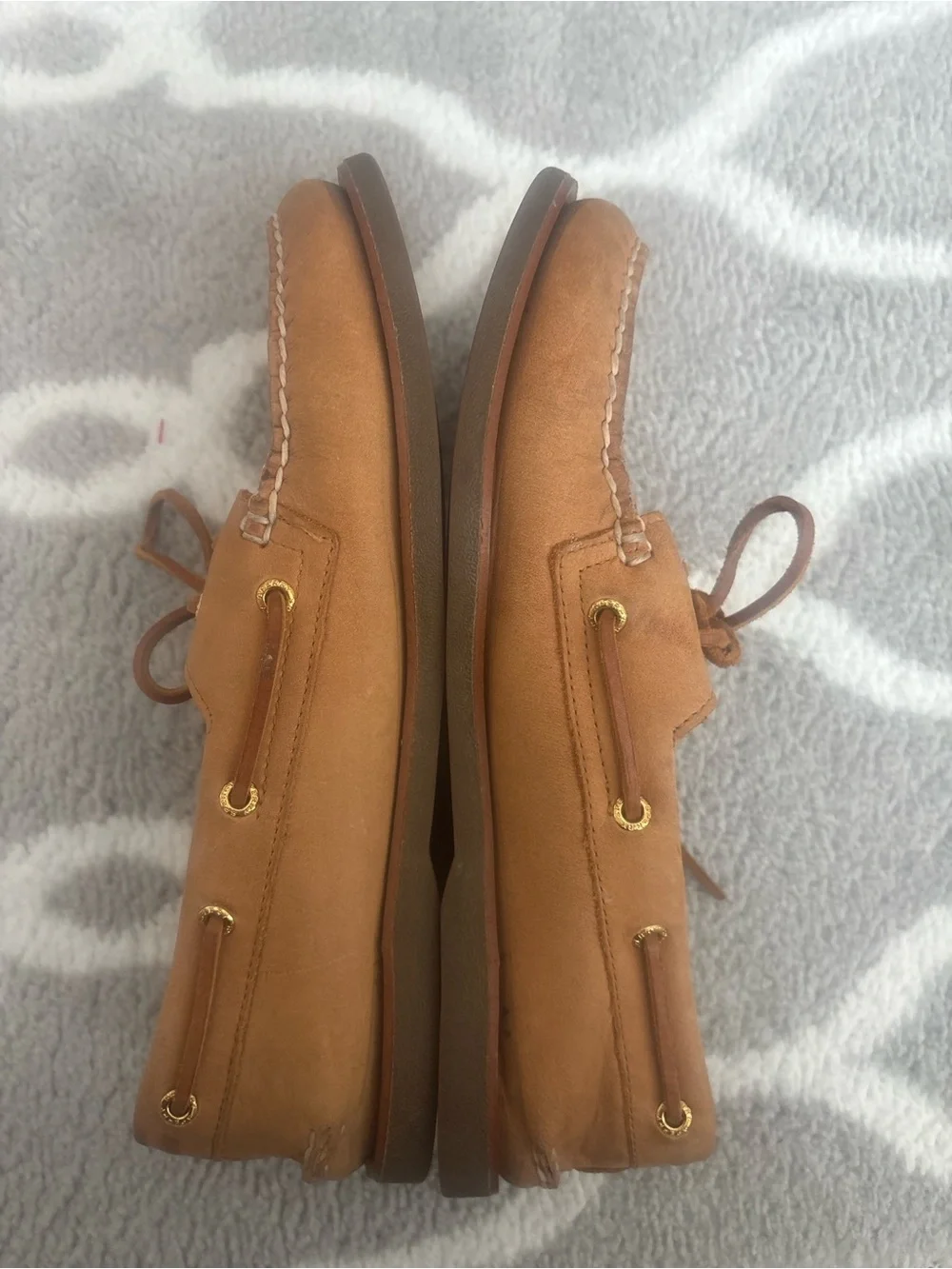 Sperry top slider authentic original STS10467 men’s 10.5W leather boat shoes tan